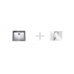 Zlewozmywak Blanco ETAGON 500-U stal + bateria MIDA chrom